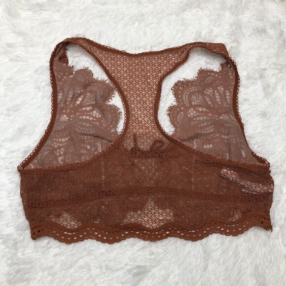 Victorias Secret Dream Angels Bralette Medium Tie Burnt Orange Lace Fairy Dainty - Picture 5 of 8